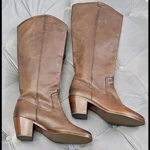 Frye 3470486 Jolene Brown Leather Knee High Riding Boots Womens Shoes 8.5 M $378